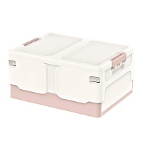 Ящик пластиковый складной белый, дно розовое, 480х360х240 мм в Донецке