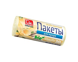 Мешки для мусора 30 л, ароматизированные, Ваниль, бежевые, в рулоне 20 шт., ПНД, 9 мкм, 560х530 мм, GRIFON Aroma, 101-020 V в Донецке