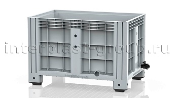 Контейнер iBox сплошной на ножках с краном серый в Донецке