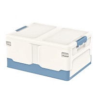 Ящик пластиковый складной белый, дно синее, 480х360х240 мм в Донецке Ящик пластиковый складной белый, дно синее, 480х360х240 мм в Донецке