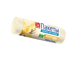 Мешки для мусора 60 л, ароматизированные, Ваниль, бежевые, в рулоне 20 шт., ПНД, 9 мкм, 650х550 мм, GRIFON Aroma, 101-023 V в Донецке