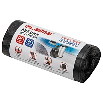 Мешки для мусора 20 л, черные, в рулоне 30 шт., ПНД, 8 мкм, 500х450 мм, LAIMA, 601376 в Донецке