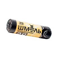 Мешки для мусора 30 л, черные, в рулоне 30 шт., ПНД, 7 мкм, 600х500 мм, ШМЕЛЬ, 4625 в Донецке