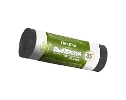 Мешки для мусора 30 л, черные, в рулоне 25 шт., ПНД, 7 мкм, 580х480 мм, SIBIRSKAYA, 101-003 S в Донецке