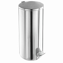Урна для мусора с педалью, усиленное, Титан, 50 л, кольцо под мешок, нержавеющая сталь, хром в Донецке