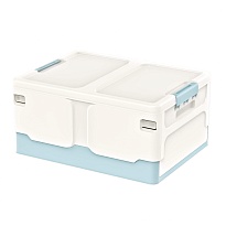 Ящик пластиковый складной белый, дно голубое, 480х360х240 мм в Донецке