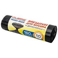 Мешки для мусора 160 л, черные, в рулоне 10 шт., ПВД, 30 мкм, 1200х900 мм, LAIMA ULTRA, 607694 в Донецке