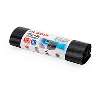 Мешки для мусора 120 л, черные, в рулоне 10 шт., ПНД, 14 мкм, 1100х700 мм, LAIMA, 601385 в Донецке