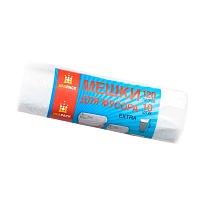 Мешки для мусора 120 л, белые, рулон 10 шт., ПНД, 12 мкм, 1100х690 мм, Эконом, МЭ2622 (МНЭ 120-10б) в Донецке