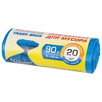 Мешки для мусора 90 л, синие, в рулоне 20 шт., ПНД, 14 мкм, 900х700 мм, LAIMA ULTRA, 607693 в Донецке