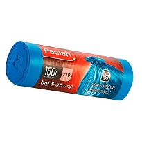 Мешки для мусора 160 л, синие, в рулоне 10 шт., ПВД, 21 мкм, 1200х870 мм, PACLAN Big&Strong, 604075 в Донецке