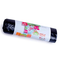 Мешки для мусора 60 л, черные, в рулоне 20 шт., ПНД, 7 мкм, 700х600 мм, Концепция Быта ЭкоДом, 601349 в Донецке