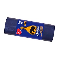 Мешки для мусора 240 л, синие, рулон 10 шт., ПВД 36 мкм, 1350х900 мм, Уфа Пак, МВ1854 (МВ 240-10с) в Донецке