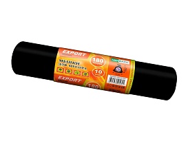 Мешки для мусора 180 л, ароматизированные, черные, в рулоне 10 шт., ПВД, 80 мкм, 1100х930 мм, EXPORT, exp18010142 в Донецке