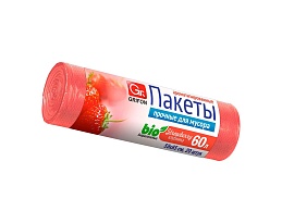 Мешки для мусора 60 л, ароматизированные, Клубника, красные, в рулоне 20 шт., ПНД, 9 мкм, 650х550 мм, GRIFON Aroma, 101-023 K в Донецке