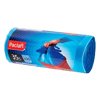 Мешки для мусора 35 л, с ушками, синие, в рулоне 30 шт., ПНД, 10,5 мкм, 640х500 мм, PACLAN Multitop, 600819 в Донецке