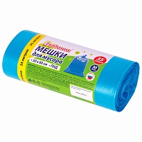 Мешки для мусора 35 л, синие, в рулоне 30 шт., ПНД, 10 мкм, 600х500 мм, Любаша, 608091 в Донецке