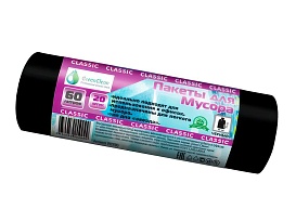 Мешки для мусора 60 л, черные, в рулоне 20 шт., ПНД, 7 мкм, 700х600 мм, MIRPACK Classik, 602050 в Донецке