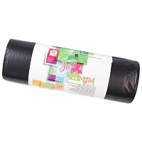 Мешки для мусора 220 л, черные, в рулоне 10 шт., ПВД, 29 мкм, 1100х830 мм, Концепция Быта ЭкоДом, 604924 в Донецке