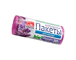 Мешки для мусора 30 л, ароматизированные, Лаванда, сиреневые, в рулоне 20 шт., ПНД, 9 мкм, 560х530 мм, GRIFON Aroma, 101-020 La в Донецке
