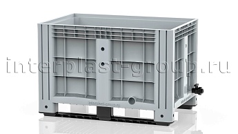 Контейнер iBox сплошной на полозьях с краном серый в Донецке