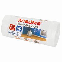 Мешки для мусора 35 л, белые, в рулоне 30 шт., ПНД, 6 мкм, 550х480 мм, LAIMA, 605538 в Донецке
