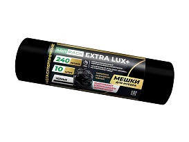 Мешки для мусора 240 л, черные, в рулоне 10 шт., ПВД 60 мкм, 1300х930 мм, EXTRA LUX+, 24010115 в Донецке
